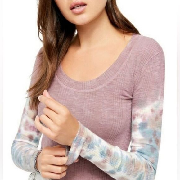 Free People We The Free We The Sir Ribbed Tye Die Size XS Misty Mountain - Picture 1 of 12